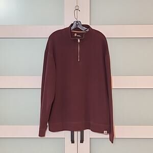 Carhartt Sweater Shirt Men's Maroon 1/4 Zip Long Sleeve Size 2XL Tall
